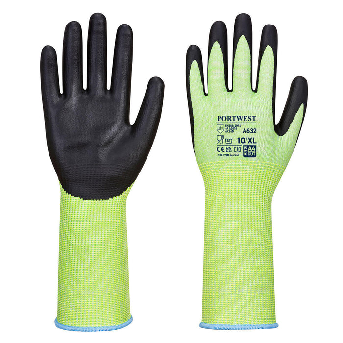 Extended Cuff Cut Glove (A645) - Green/Black