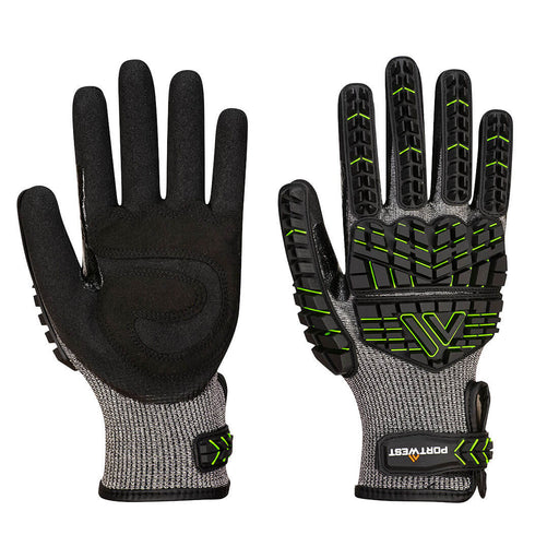 VHR15 Nitrile Foam Impact Glove - Black/Green