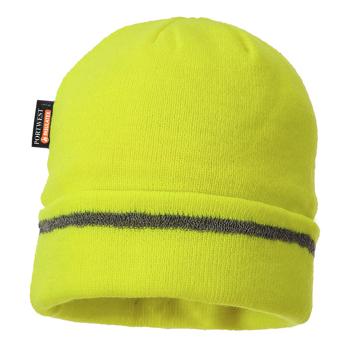 Reflective Trim Knit Hat Insulatex Lined - Yellow