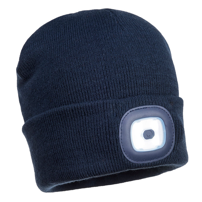 Rechargeable Twin LED Beanie	 - Navy