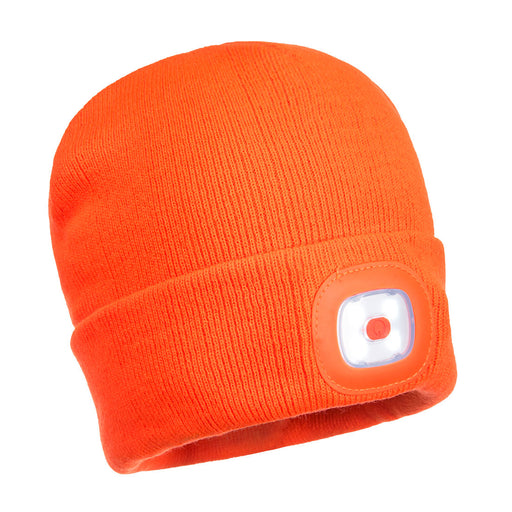 Rechargeable Twin LED Beanie	 - Orange