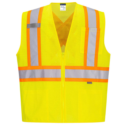 X-Back Contrast Tape Vest - Yellow