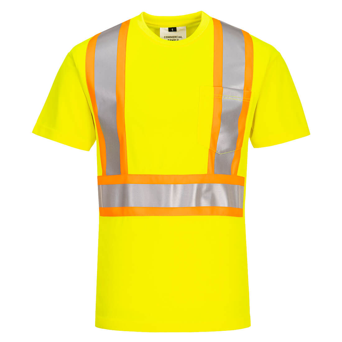 Hi-Vis X Back Contrast Tape T-Shirt S/S - Yellow