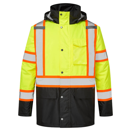 Hi-Vis X Back Contrast Tape Winter Jacket - Yellow/Black