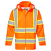 Hi-Vis X Back Contrast Tape Rain Jacket - Orange