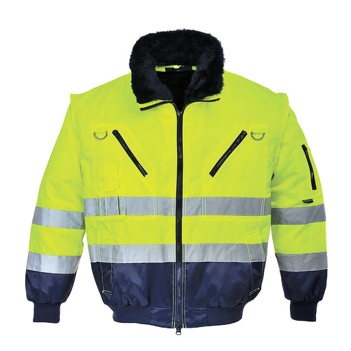 HI-Vis 3-in-1 Pilot Jacket - Yellow/Navy