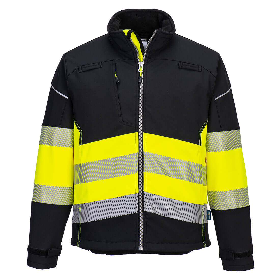 PW3 Hi-Vis Class 1 Softshell Jacket - Black/Yellow