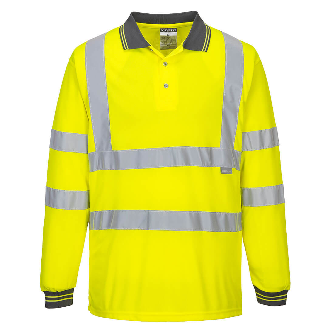 Hi-Vis Long Sleeve Polo Shirt - Yellow