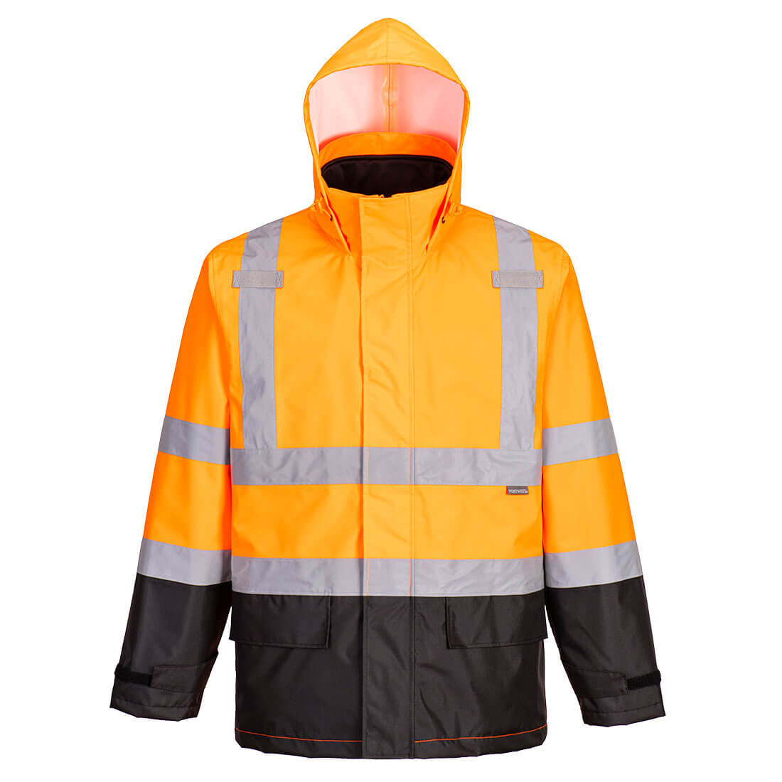 Hi Vis 3-in-1 Contrast Jacket - Orange/Black