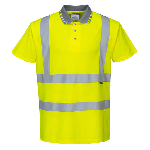 Hi-Vis Short Sleeve Polo Shirt - Yellow Tall