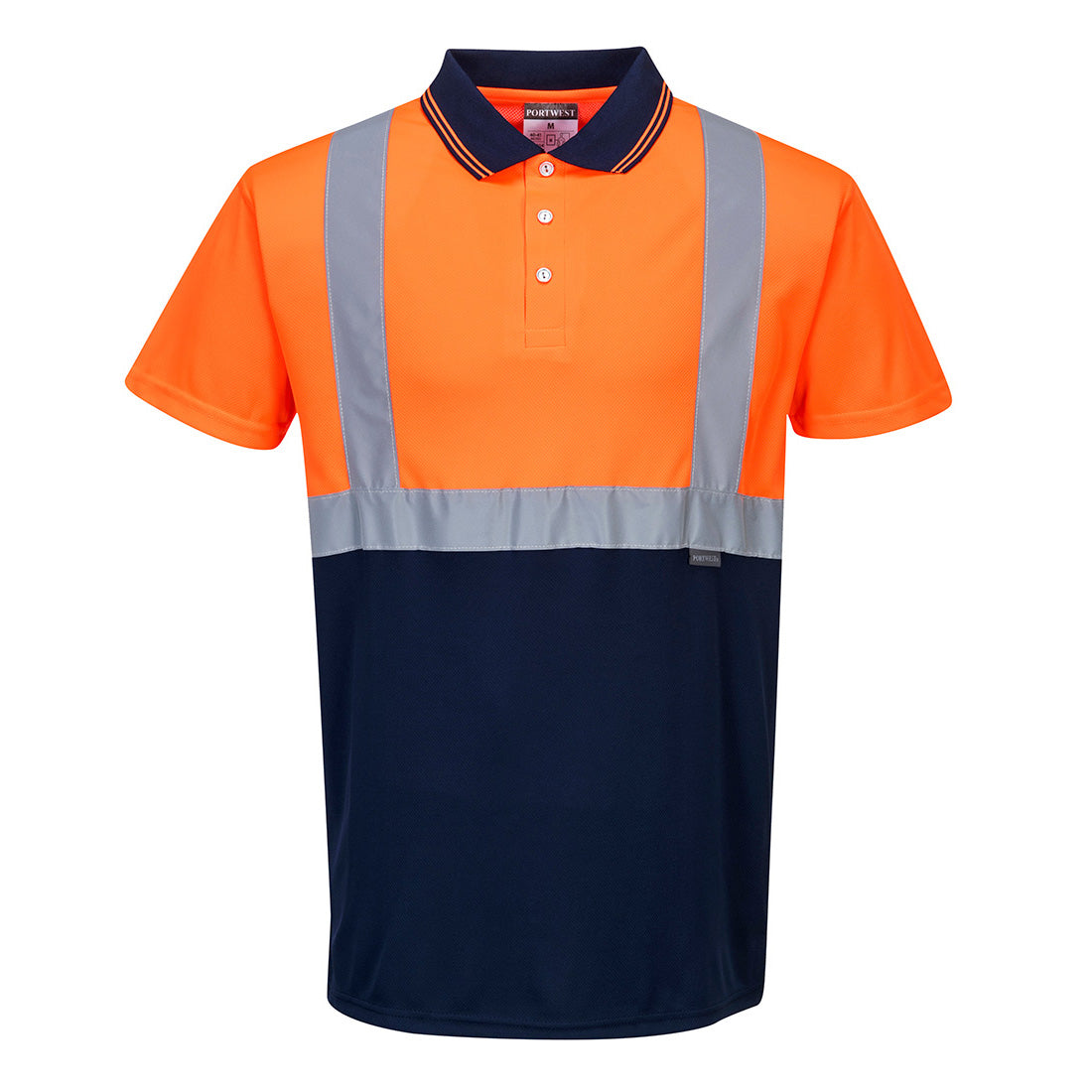 Two-Tone Polo Shirt - Orange/Navy