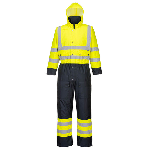 Hi-Vis Contrast Coverall - Yellow/Navy