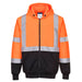 Hi-Vis Two-Tone Zipped Hoodie - Orange/Black