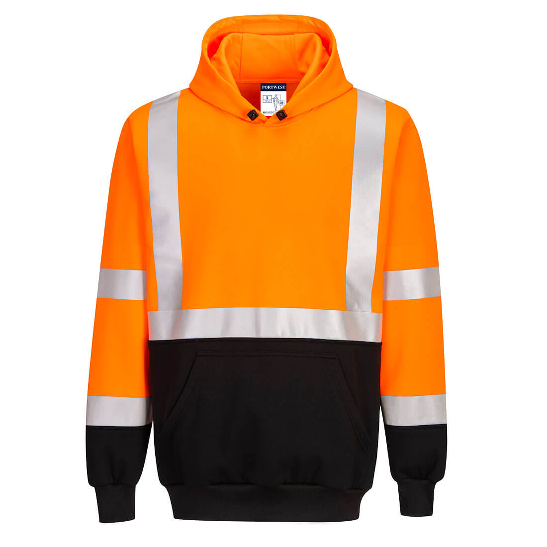 Two-Tone Hooded Sweatshirt - Orange/Black