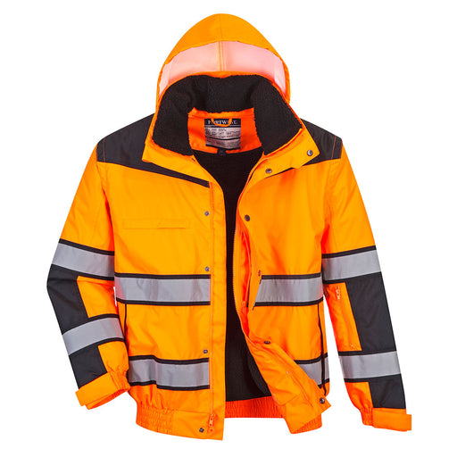 Hi-Vis Classic Bomber Jacket	 - Orange/Black