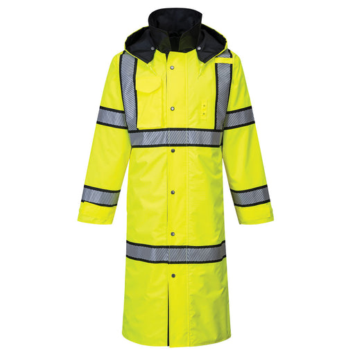 Hi-Vis Reversible Rain Coat 48 - Yellow/Black