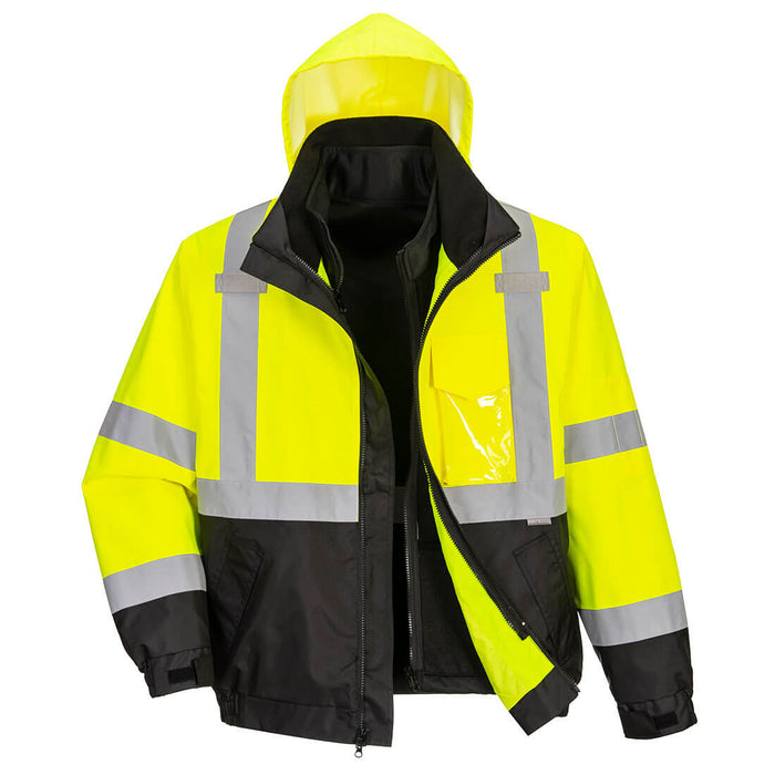 Hi-Vis Premium 3-in-1 Bomber - Yellow/Black