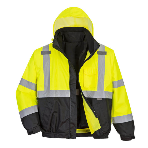 Hi-Vis Premium 3-in-1 Bomber - Yellow/Black Tall