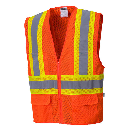 Tulsa Contrast Hi-Vis Mesh Vest - Orange