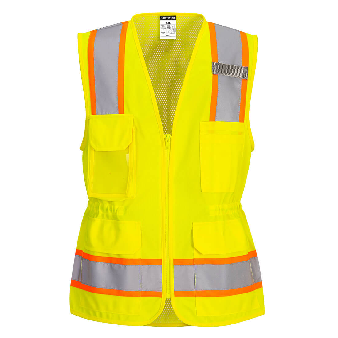 Women's Hi-Vis Contrast Tape Vest - Yellow