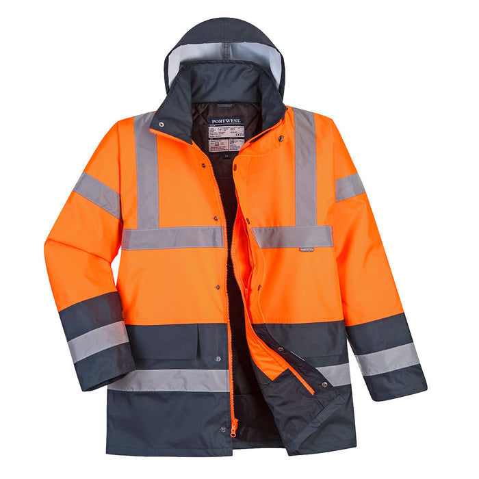 Hi-Vis Two Tone Traffic Jacket - Orange/Navy