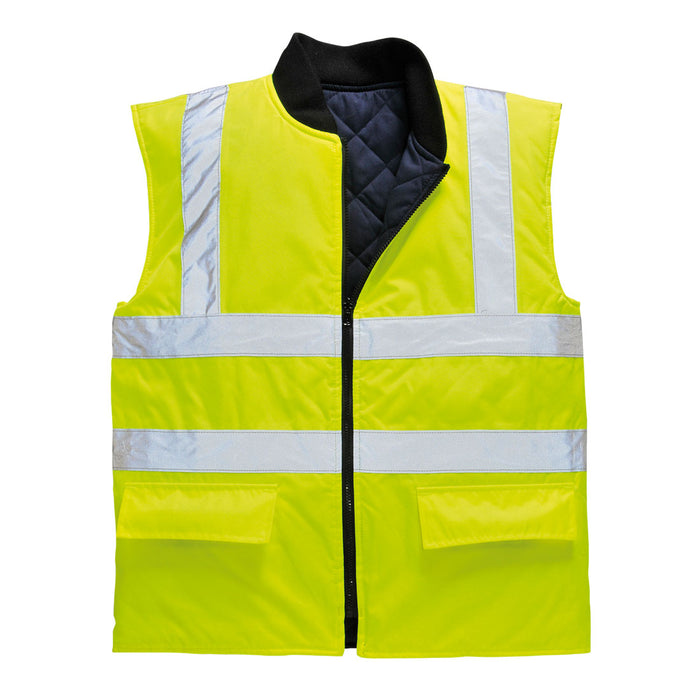 Hi-Vis Reversible Bodywarmer Vest - Yellow