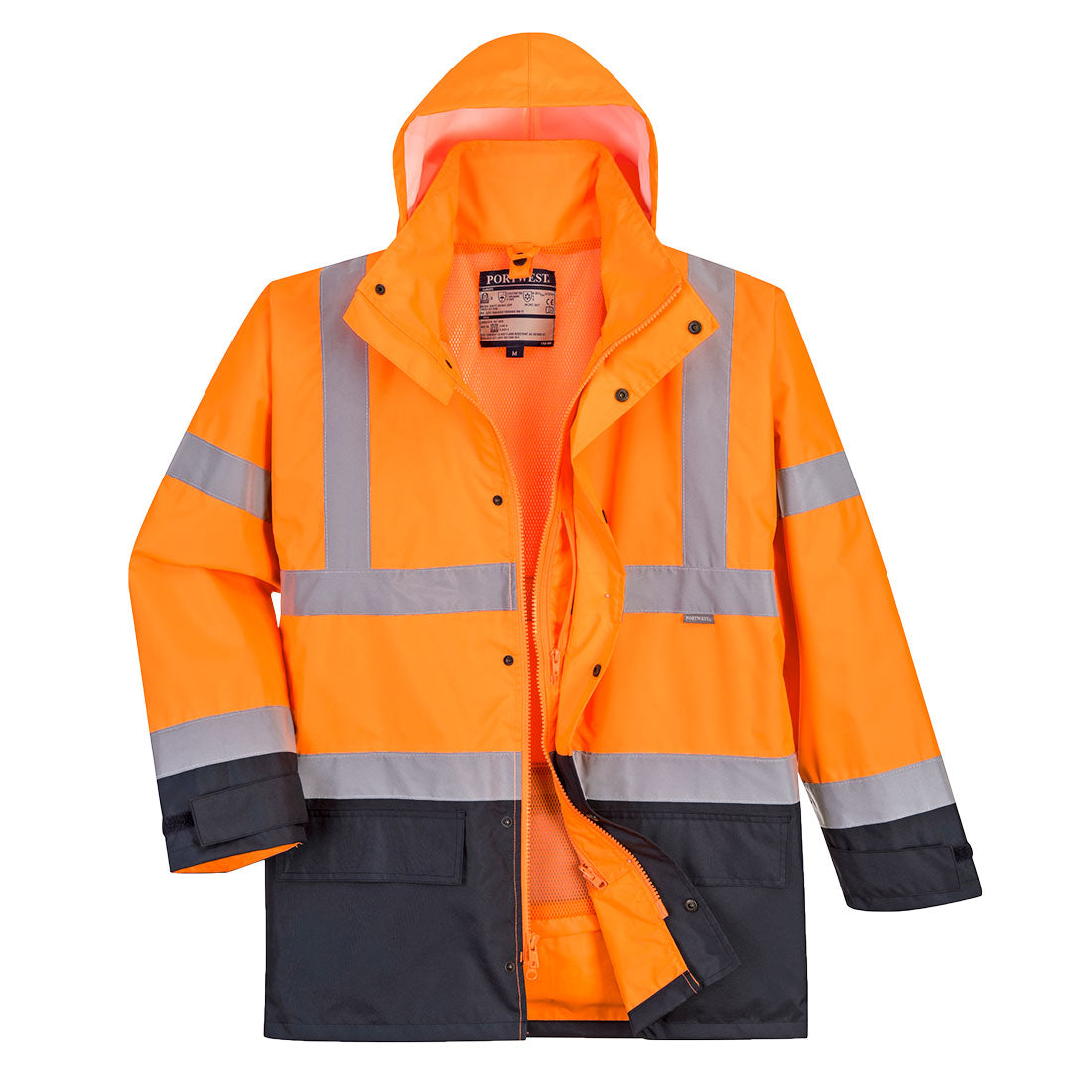 Hi-Vis Executive 5-in-1 Jacket - Orange/Navy